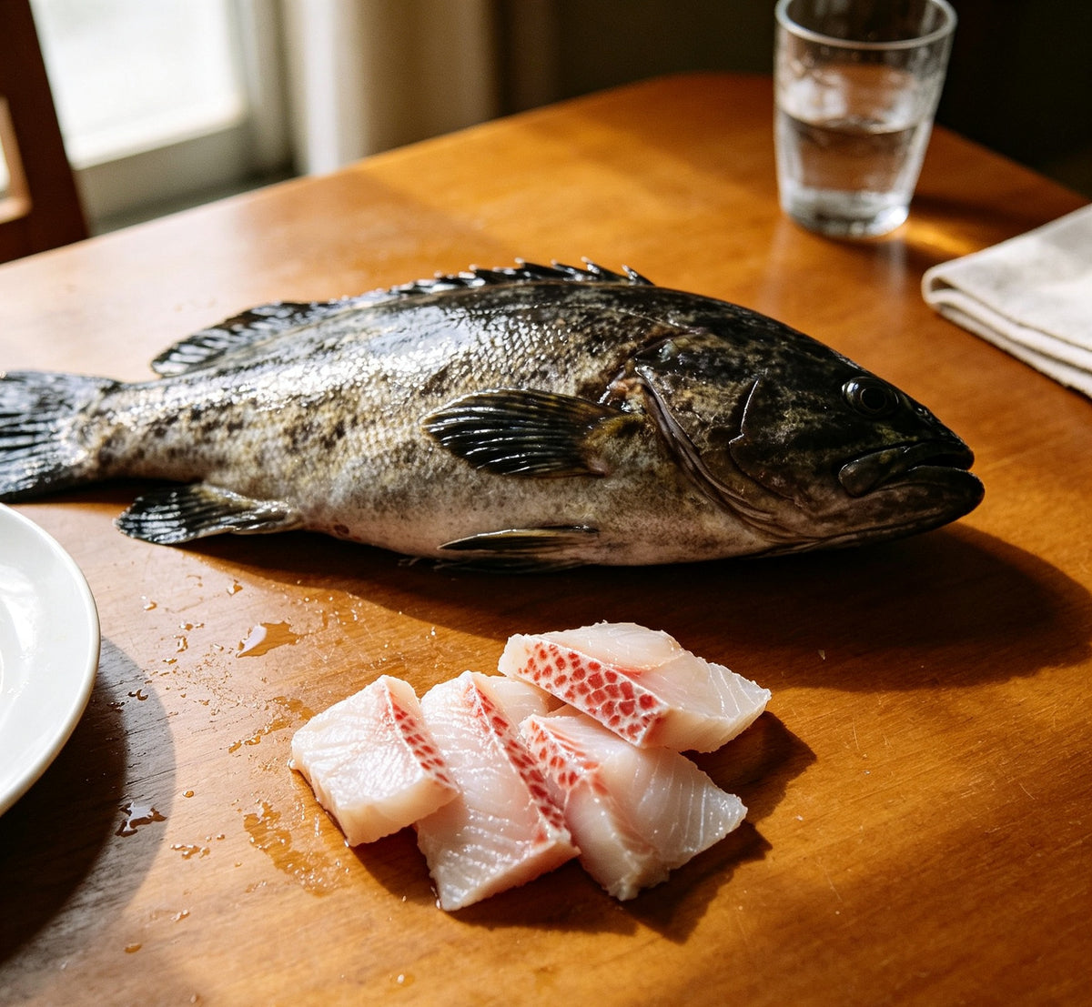 Whole & Sliced Grouper, Line-Caught and Chilled
