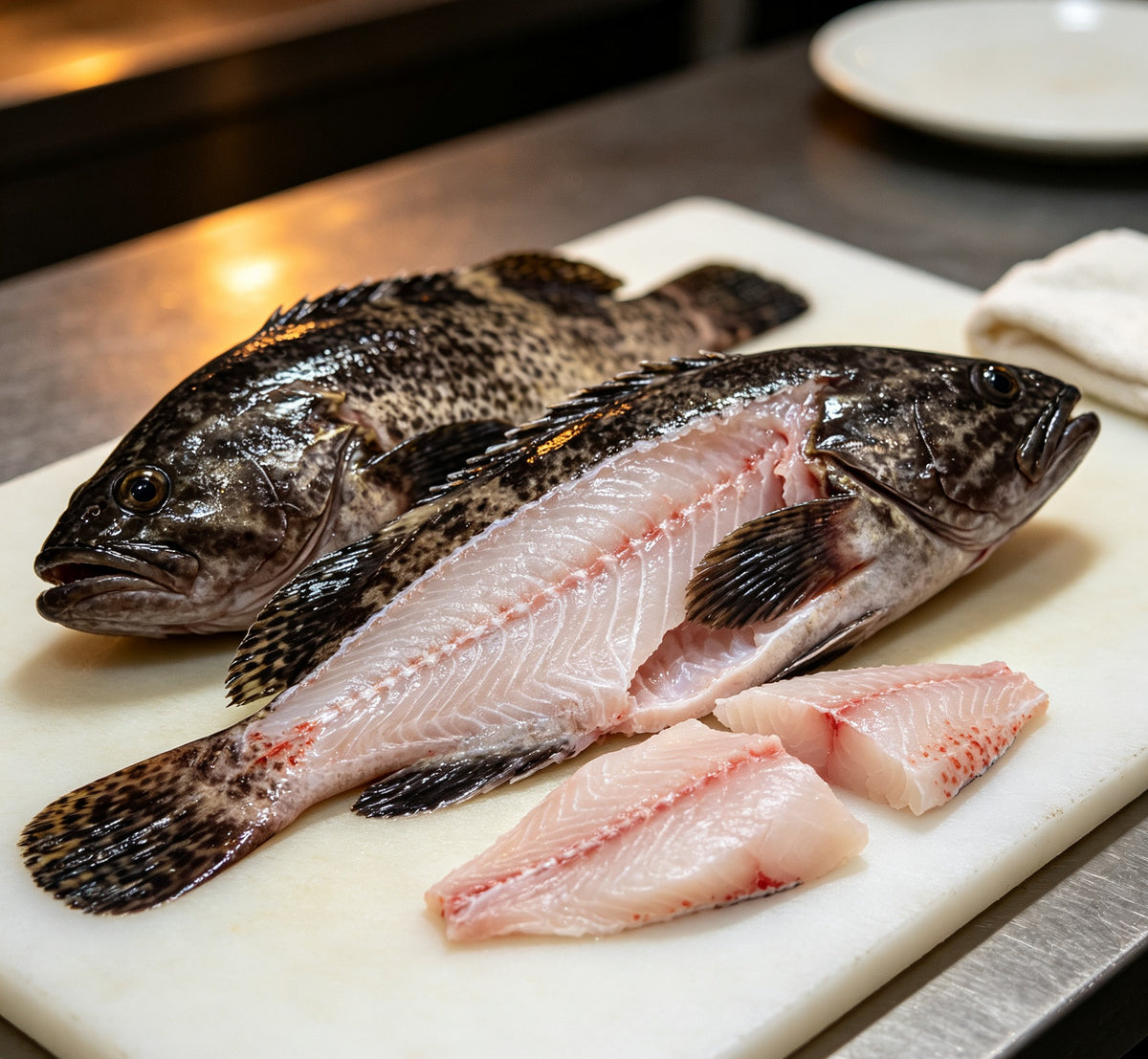 Whole & Sliced Grouper, Line-Caught and Chilled