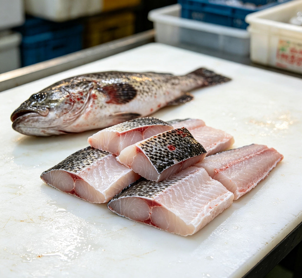 Whole & Sliced Grouper, Line-Caught and Chilled